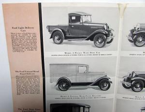 1931 Ford Model A Light Delivery Cars Dealer Sales Brochure Pickup Panel Orig