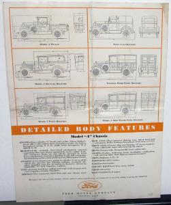 1931 Ford Model A Light Delivery Cars Dealer Sales Brochure Pickup Panel Orig