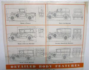 1931 Ford Model A Light Delivery Cars Dealer Sales Brochure Pickup Panel Orig