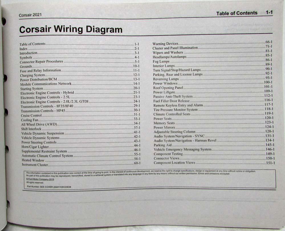 2021 Lincoln Corsair Electrical Wiring Diagrams Manual