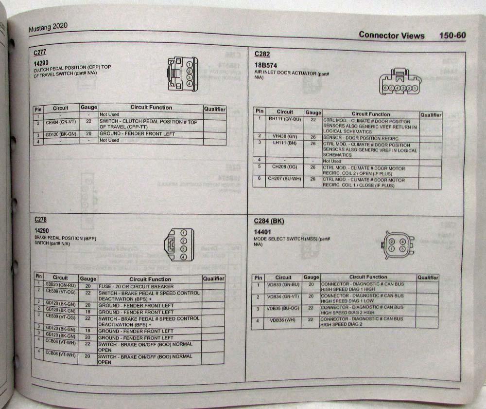 2021 Ford Mustang / GT350 / GT500 Electrical Wiring Diagrams Manual