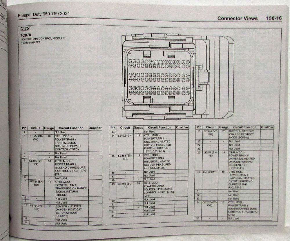 2021 Ford F-650 F-750 Super Duty Trucks Electrical Wiring Diagrams Manual