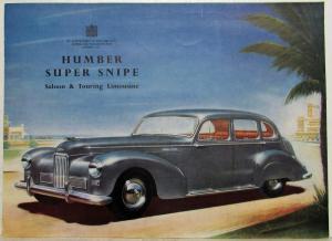 1953 Humber Super Snipe Saloon and Touring Limousine Sales Folder