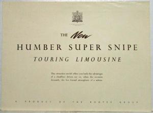 1953 Humber Super Snipe Touring Limousine Sales Folder