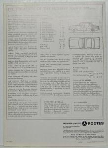 1965-1966 Humber Hawk Sales Folder - UK