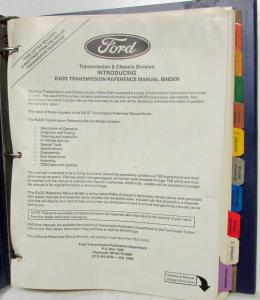 1989-1991 Ford E4OD Transmission Reference Manual TSTS 1705-204 F-Series Bronco