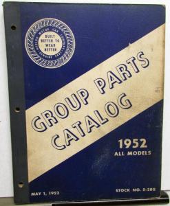 1952 Hudson Group Parts Dealer Catalog Book Original Wasp Hornet Commodore 6 & 8