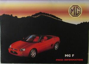 1995 MG Original Color Geneva Motor Show Press Kit for MGF Model