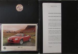 1995 MG Original Color Geneva Motor Show Press Kit for MGF Model