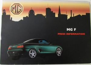 1995 MG Original Color Geneva Motor Show Press Kit for MGF Model