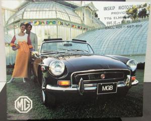 1972 MG MGB Original Color Sales Brochure Nice!