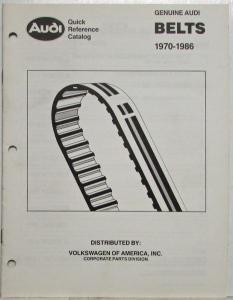 1970-1986 Audi Belts Quick Reference Parts Catalog