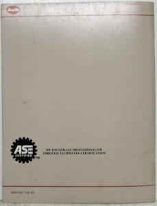 1984-1986 Audi CIS Electronic Fuel Injection Service Training Information 2nd Ed