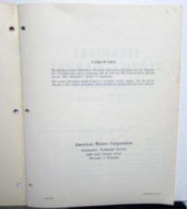 1957 Nash Ambassador V8 Series Dealer Technical Service Manual Supplement Repair