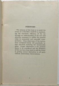 1930 REO Flying Cloud Eight Model 30 Instruction Book Owners Manual