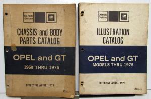 1968-1975 Opel and GT Chassis/Body Parts Book and Illustration Catalog 2 Vol Set