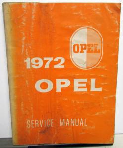 1972 Opel 1900 and GT Service Shop Repair Manual