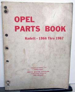 1966-1967 Opel Kadett Parts Book Catalog