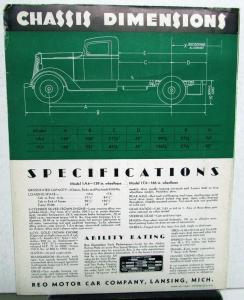 1934-1935 REO Speedwagon 1 1/2 Ton Truck Sales Tri-Fold Brochure