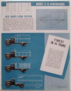 1948 REO Truck Model C-19 Specifications Sales Brochure