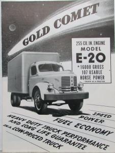 1950 REO E-20 Truck with Gold Comet Engine Sales Brochure