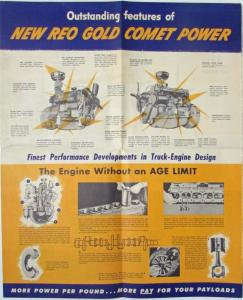 1950-1951 REO Gold Comet Engine Power Sales Folder Poster E-20 E-21 E-22