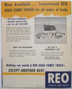 1950-1951 REO Gold Comet Engine Power Sales Folder Poster E-20 E-21 E-22