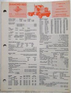 1970 Diamond REO CF-8364D/DL Diesel Conventional Truck Specifications Brochure