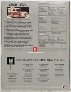 1984 Isuzu Full Line Sales Folder Brochure - Pup Trooper II Impulse I-Mark