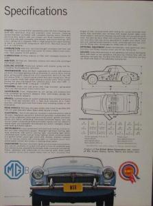 1963 MG MGB Color NOS Sales Brochure