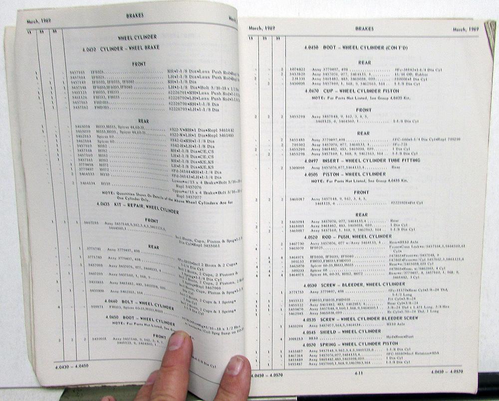 1967-1969 GMC Truck Parts Book 1500 2500 3500 Models Pickup Panel Jimmy ...