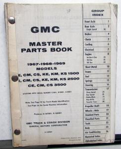 1967-1969 GMC Truck Parts Book 1500 2500 3500 Models Pickup Panel Jimmy Suburban