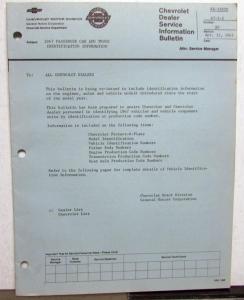 1967 Chevrolet Dealer Technical Service Bulletins Set Corvette Camaro Pickup