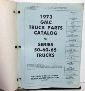 1973 GMC Series 50-60-65 Truck Parts Book Catalog