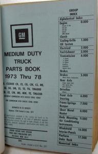 1973-1978 GMC Chevy Medium Duty 5000/6500 Trucks Parts Illustration & Parts Book