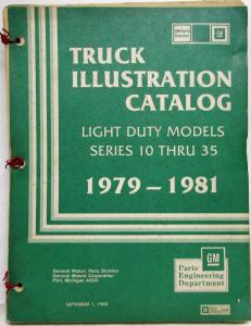 1979-1981 GMC Chevy Truck 10 thru 35 Light Duty Illustration Parts Book Catalog