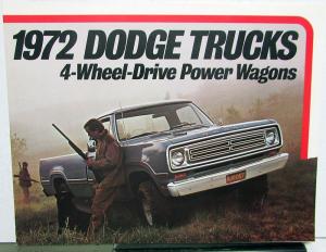 1972 Dodge Truck Dealer Brochure 4 Wheel Drive Power Wagons Pickup W Series