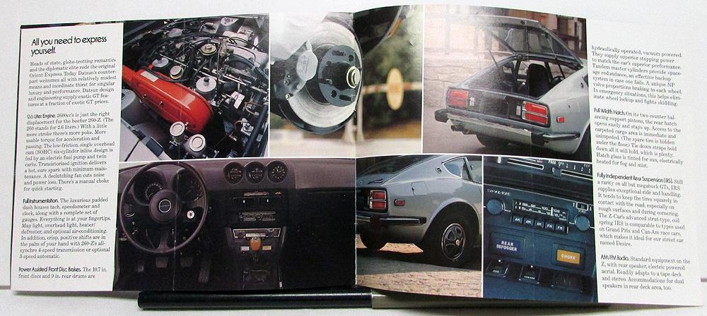 1974 Datsun 260-Z Dealer Sales Brochure Features Specifications Original