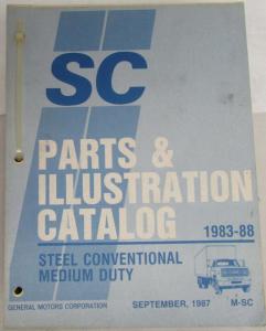 1983-1988 GMC Chevy SC Truck Parts/Illustration Book Steel Conventional Med Duty