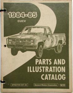 1984-1985 GMC Chevy CUCV Military Army Pickup Truck Parts Illustration Catalog