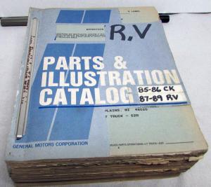 1985-1986 GMC Chevrolet CK 1987-1989 RV Light Truck Parts and Illustration Book