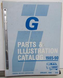 1985-1990 GMC Chevrolet G Van Parts Book Vandura Rally Cutaway Text Only