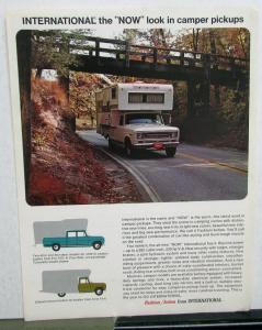 1970 International IH Trucks Dealer Sales Sheet Brochure Camper Pickups RV