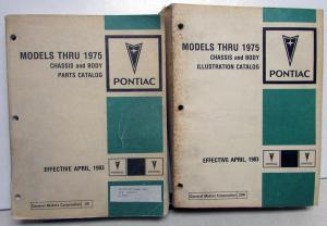 1963-1975 Pontiac Chassis Body Parts Catalog Book Text & Illustr GTO Firebird GM