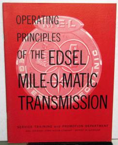 1959 Ford Edsel Dealer Mile-O-Matic Transmission Service Training Manual