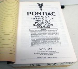 1982-1985 Pontiac Bonneville Grand Prix T 83-85 Parisienne Parts/Illus Book