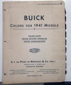 1941 Buick Paint Chips By DuPont Color Bulletin No 15 Original