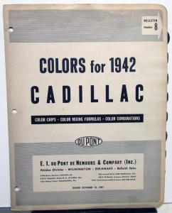 1942 Cadillac Paint Chips By DuPont Color Bulletin No 8 Original