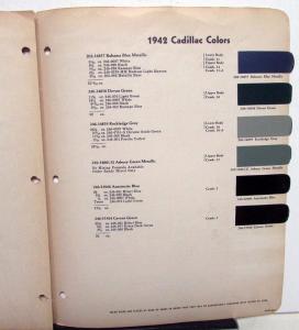 1942 Cadillac Paint Chips By DuPont Color Bulletin No 8 Original