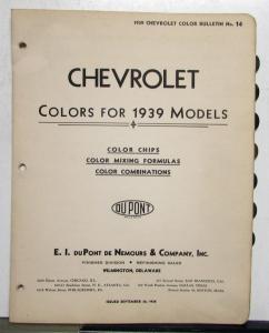 1939 Chevrolet Paint Chips By DuPont Color Bulletin No 14 Original